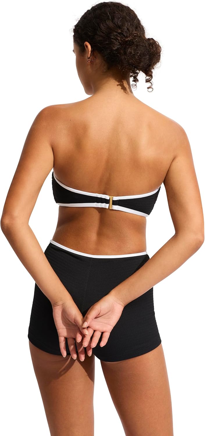 Seafolly Damen Boyleg Bottom Swimsuit Bikini-Unterteile 42 Beach Bound Black, 42 Beach Bound Black