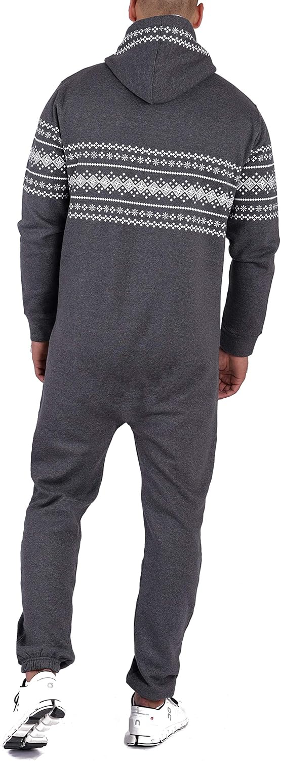 Finchman Azteken Muster Herren Jumpsuit Overall FM117 Jogging Training Anzug S Dunkelgrau, S Dunkelg
