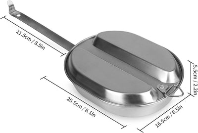 Goetland 304 Edelstahl Campingpfanne Essgeschirr US-Militärstil Kochgeschirr Camping Geschirr Campin