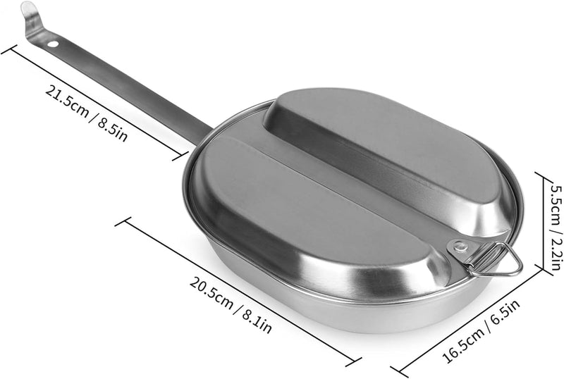 Goetland 304 Edelstahl Campingpfanne Essgeschirr US-Militärstil Kochgeschirr Camping Geschirr Campin