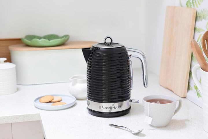 Russell Hobbs Inspire Schwarz Frühstückset: Wasserkocher [1,7l, 2400W] 24361-70 und Toaster [für 2 S