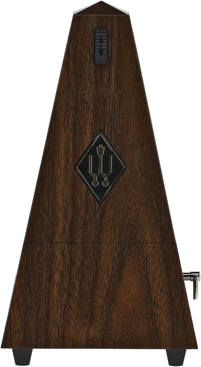 Wittner Metronom 845131 Kunststoffgehäuse ohne Glocke Taktell Pyramidenform Nussbaum-Maserung Nussba