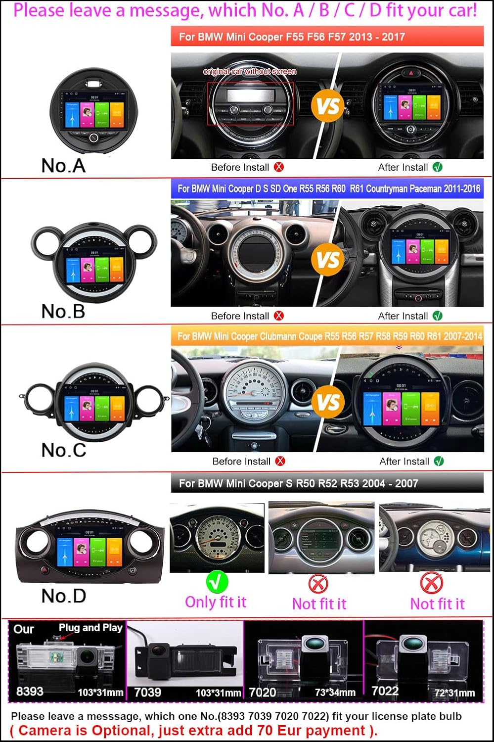 Android Autoradio mit GPS-Navigation Auto Radio Ersatz für Mini Mini R56/Clubman R55/Countryman R60/