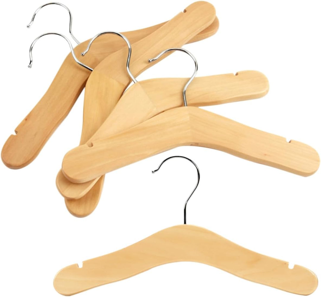 BESTOYARD Holzkleiderbügel Starke und Verformungsbeständige aus Khaki und Edelstahl 5 Stück Babyklei