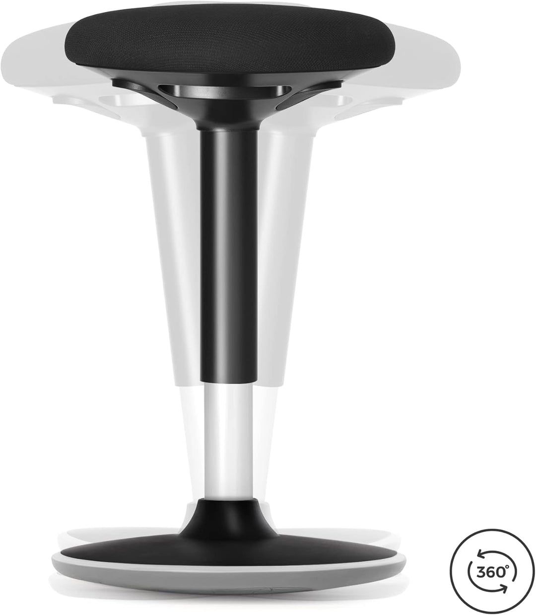 SONGMICS Bürohocker, ergonomischer Arbeitshocker, Sitzhocker, 360° Drehstuhl, höhenverstellbar 50-65