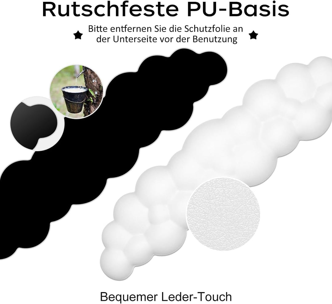 JIKIOU Upgrade Leder Cloud Tastatur Handgelenkauflage, Cloud Handgelenkauflage mit rutschfester PU-B