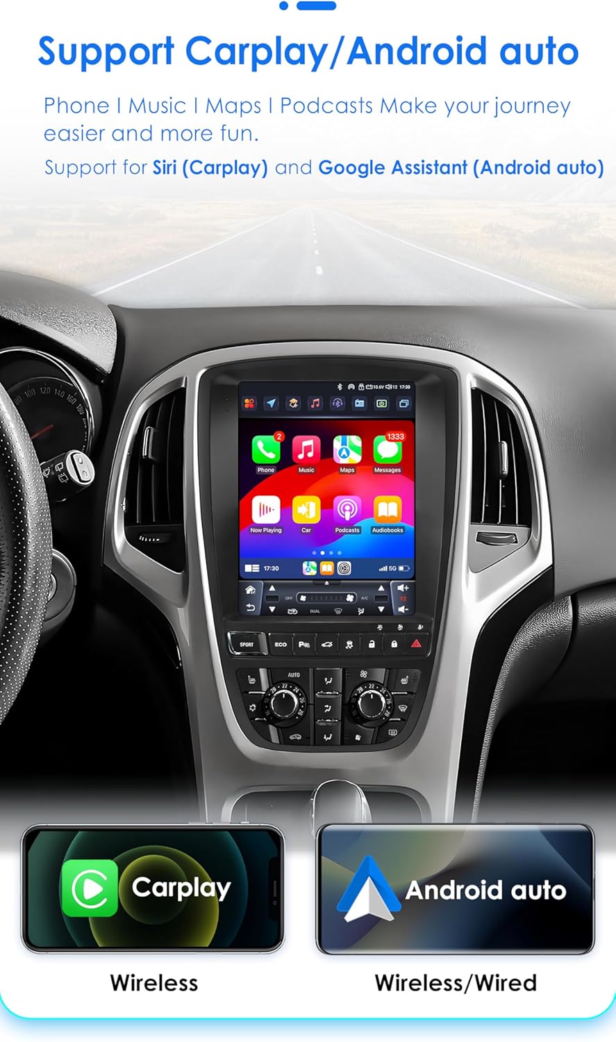 Android 13 Autoradio 9.7 Zoll Touchscreen 8-Kern Für Opel Astra J/Vauxhall Buick Verano 2009-2015 Wi