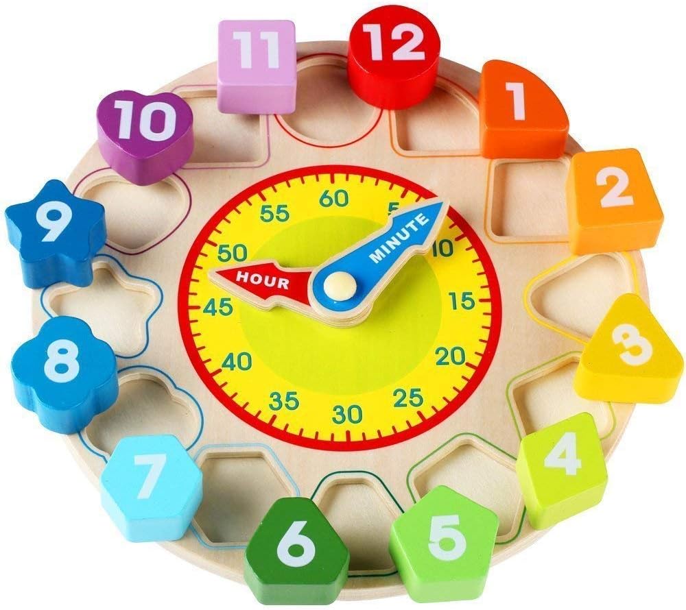 Jacootoys Holz Form Sortieren Numerische Lernen Uhren Grosse Montessori Spielzeug Jungen Mädchen 1 2