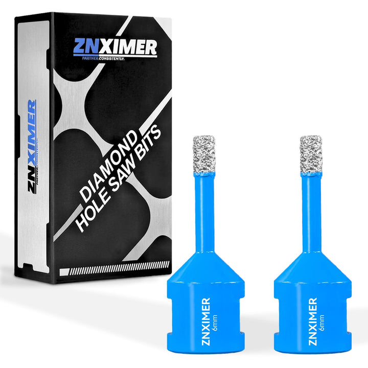 Diamant Fliesenbohrer 6mm - 2 Stück M14 Diamantbohrer Lochsäge für Fliesen Porzellan Keramik Marmor