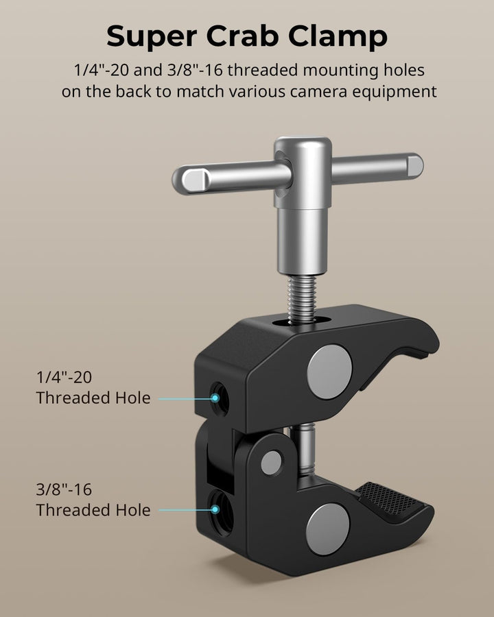 SmallRig Klemme mit 0,64 cm und 0,95 cm Gewinde und 24,8 cm verstellbarer Reibungsarm; Magischer Arm