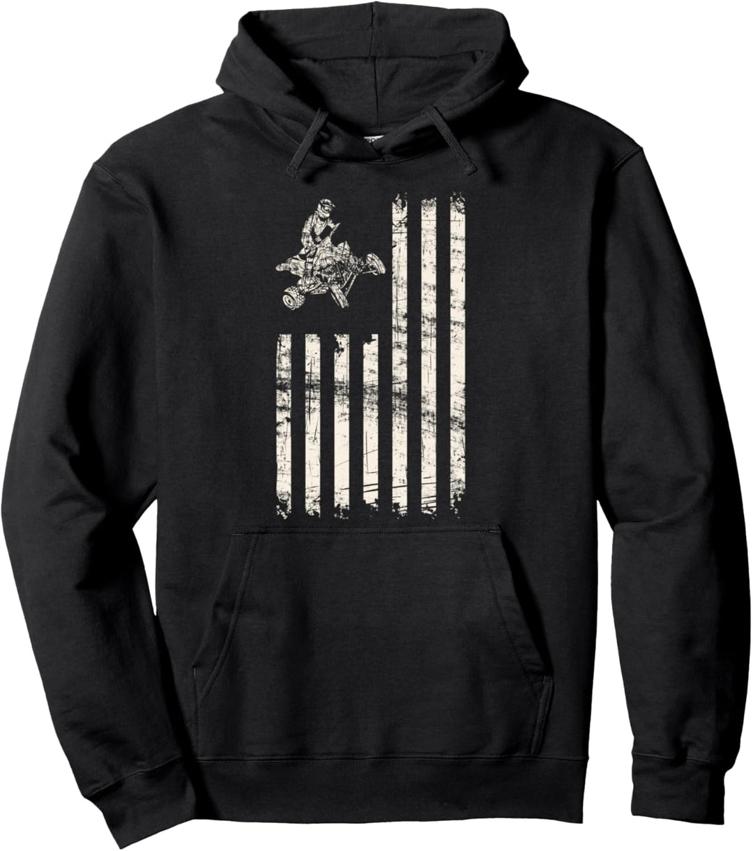 USA Flagge Cooles ATV Four Wheeler Quad Bike Offroader Pullover Hoodie