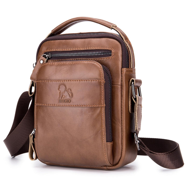 BAIGIO Leder Umhängetasche Herren Schultertasche Vintage Männer Tasche Crossbody Bag Herrentasche zu