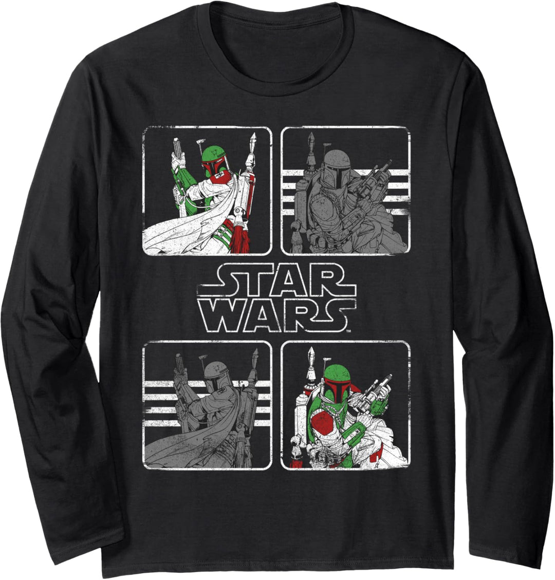 Star Wars Boba Fett Quad Panels Langarmshirt