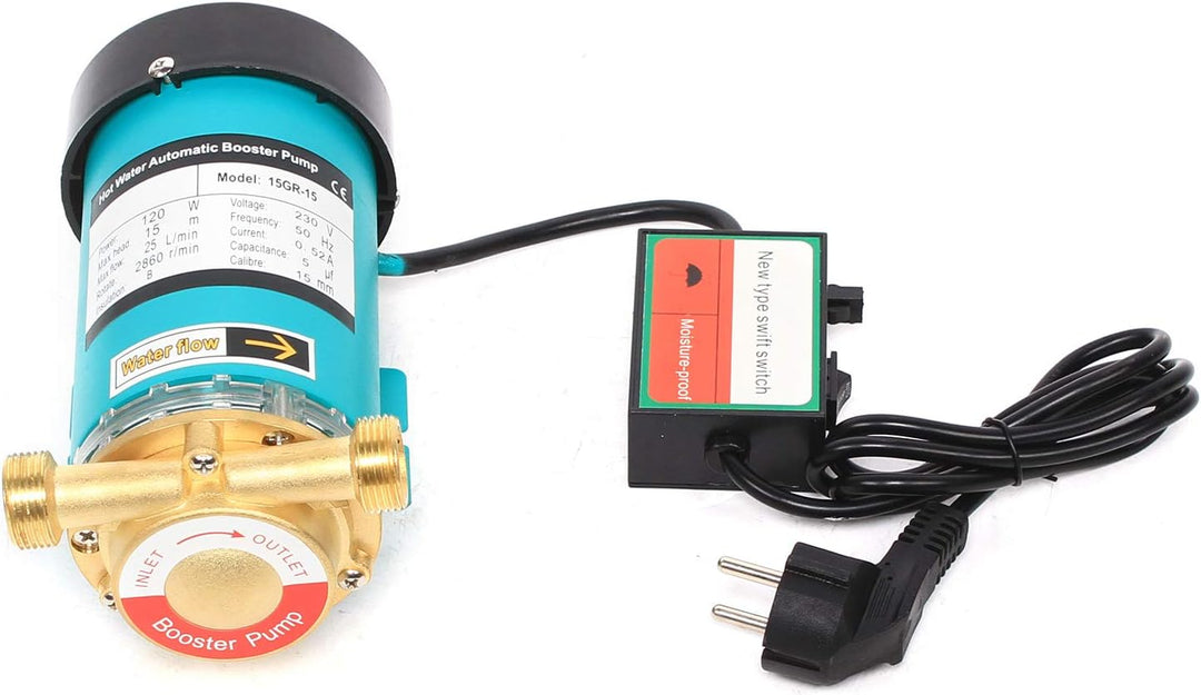 120W Druckerhöhungspumpe Zirkulationspumpe Warmwasser 25l/min Umwälzpumpe Automatische Booster Pumpe