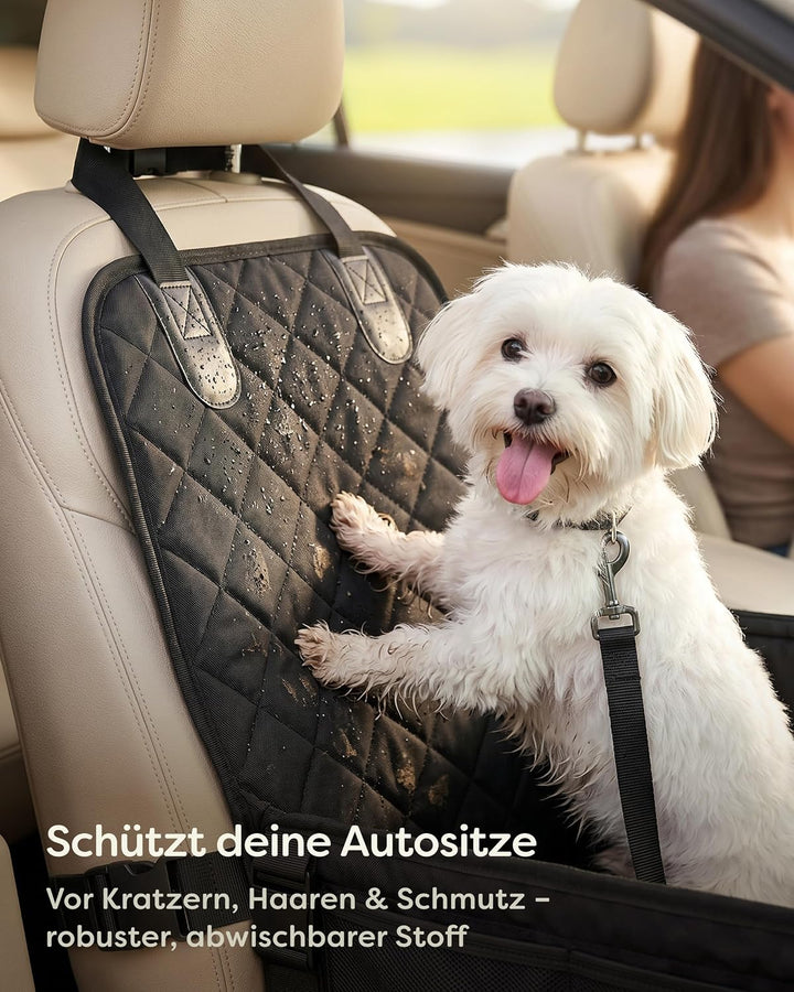 Knupis Extra Stabiler Hunde Autositz für Kleine Hunde - Wasserabweisend & Kratzfest mit 5 Taschen –