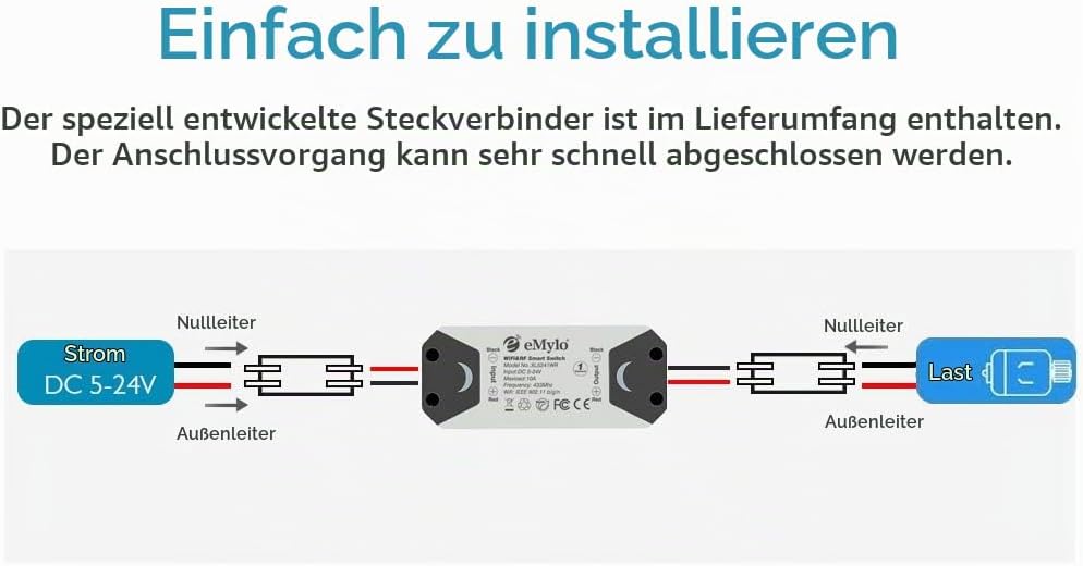 eMylo Smart Wireless RF Motor Controller Schalter RF Relaismodul DC 12V Motor Fernsteuerungsschalter