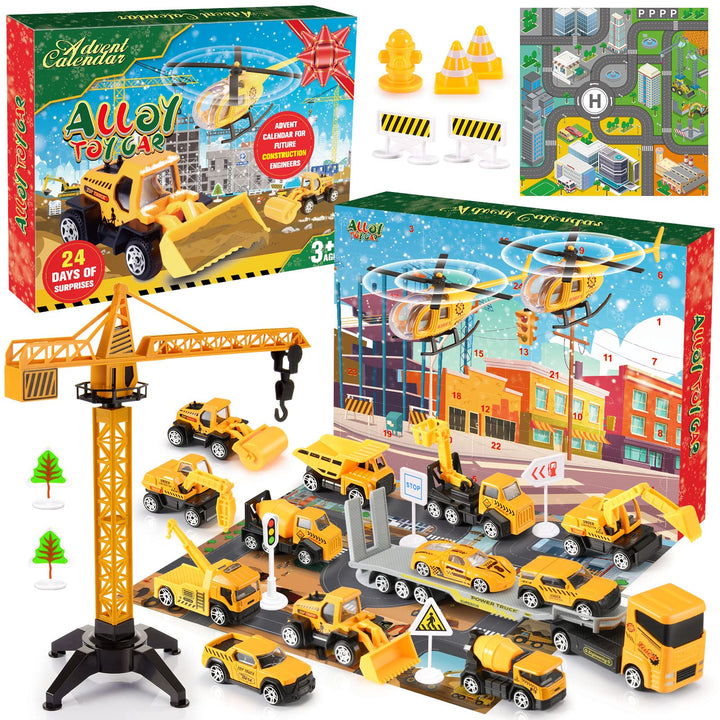 EUCOCO Adventskalender Auto Kinder 2023, Spielzeug ab 2 3 4 5 6 Jahre Junge Weihnachtskalender Kinde