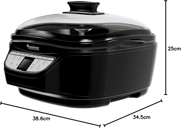 TurboTronic DMC24 Multikocher 5L mit Fritteuse & Frittierfunktion, 1500W, Schongarer, Dampfgarer, 8