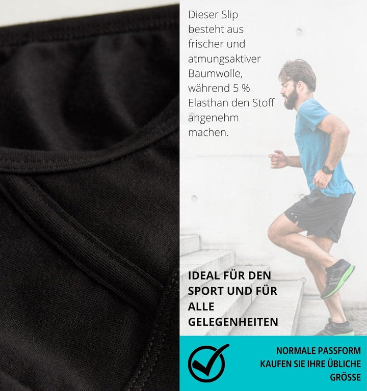 Liabel ® 6 Classic Herren Slip aus Baumwolle Unterwäsche ohne Etiketten, Cotton Stretch Essential M
