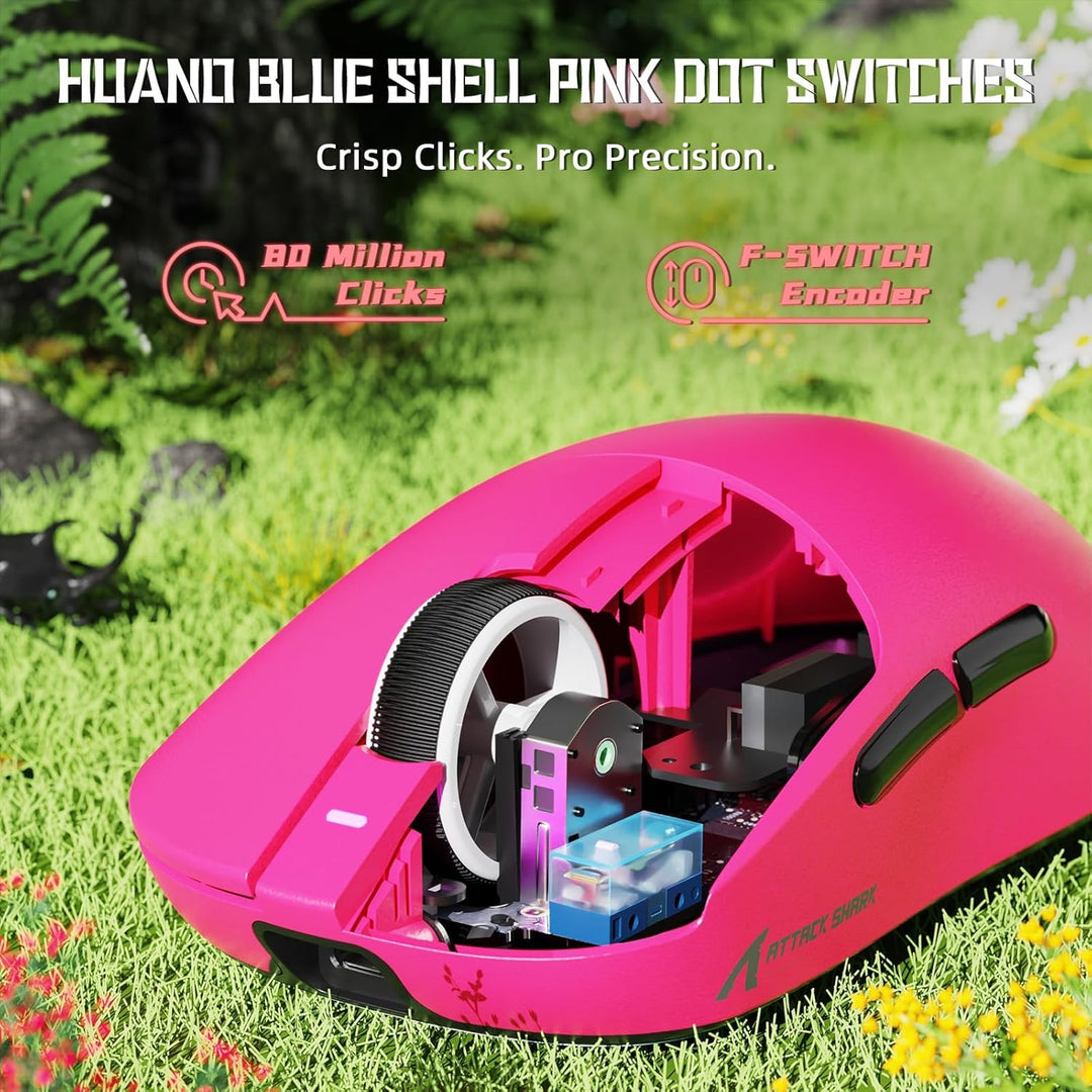 ATTACK SHARK X8SE Kabellose Gaming-Maus, 55g Ultraleicht, PAW3311 Sensor, BK52820 Chip, 25.000 DPI,