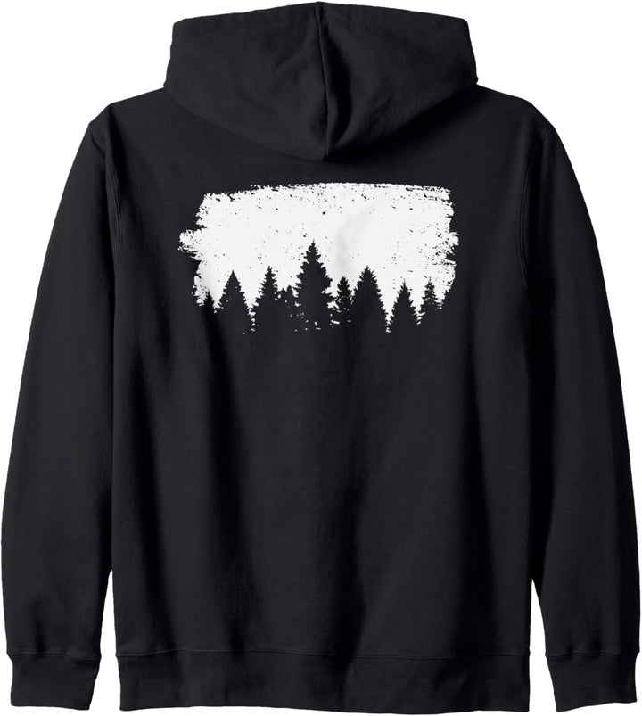 Vintage Wandern Berge Wald Wanderer Grafik Kapuzenjacke