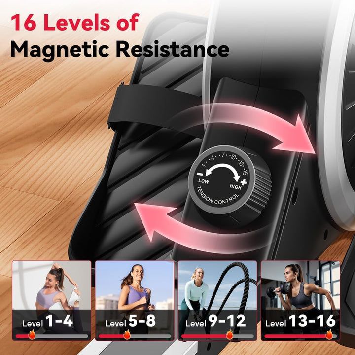 Magnetischer Rudergerät mit 16-stufiger Widerstandseinstellung, geräuscharm unter 30 dB, LCD-Trainin