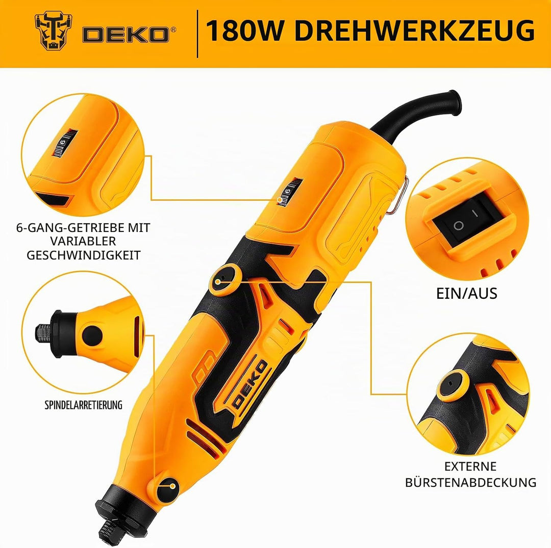 Multifunktionswerkzeug Rotationswerkzeug Gravur Gerät Mini Schleifer: DEKOPRO 170W 127 Zubehör Set V