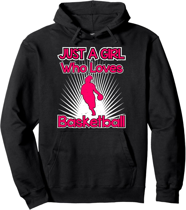 Damen Just A Girl Who Loves Basketball Geschenk Basketballer Pullover Hoodie