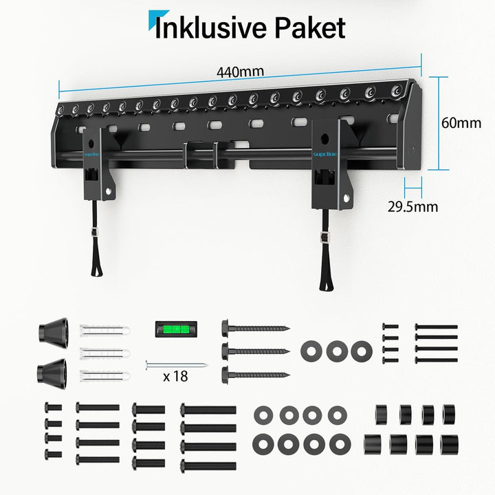 TV Wandhalterung ohne Bohren für 26-65 Zoll TV bis zu 70KG, Rigipswand No Stud Fernseher Halterung m