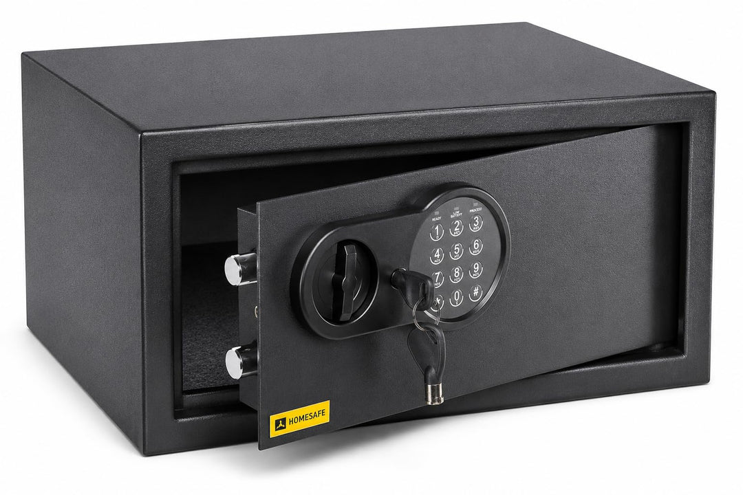 HomeSafe HV24E Möbeltresor mit Elektronikschloss, 20x44x38cm (HxBxT), Digitaler Tresor für Zuhause,