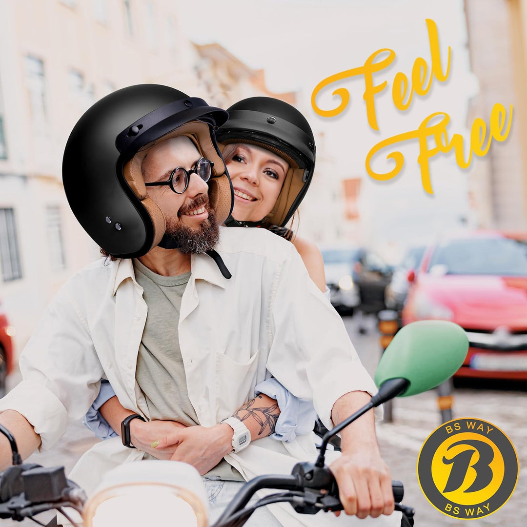 Jethelm mit Visier by BS Way: Hochwertiger Motorradhelm, ECE-Zertifiziert für Herren und Damen -  Id