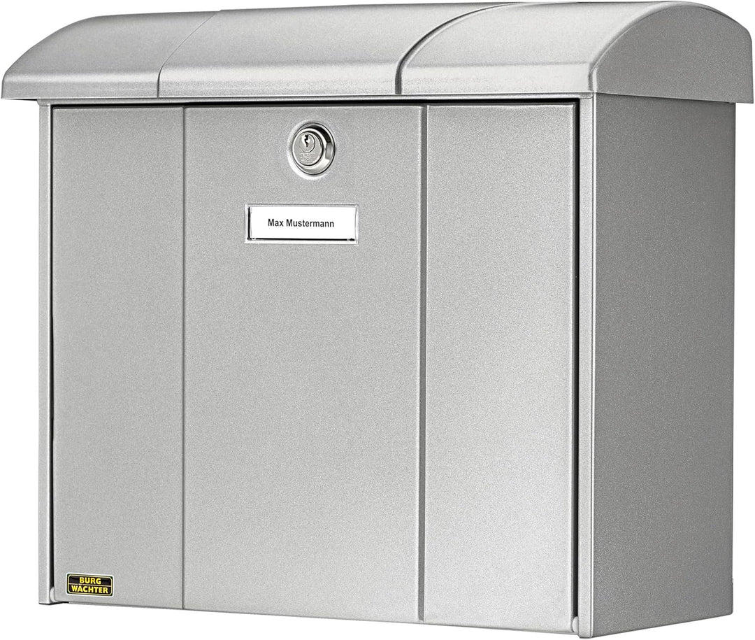 Burg-Wächter Briefkasten mit aufklappbarem Regendach, A4 Einwurf-Format, EU Norm EN 13724, Verzinkte