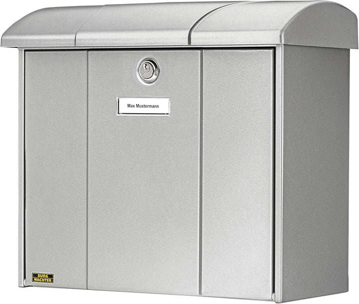 Burg-Wächter Briefkasten mit aufklappbarem Regendach, A4 Einwurf-Format, EU Norm EN 13724, Verzinkte