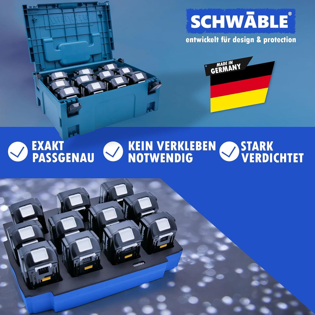 Schaumeinlage Schaumstoffeinlage für Makita Akku Akkus 11x 3-6Ah