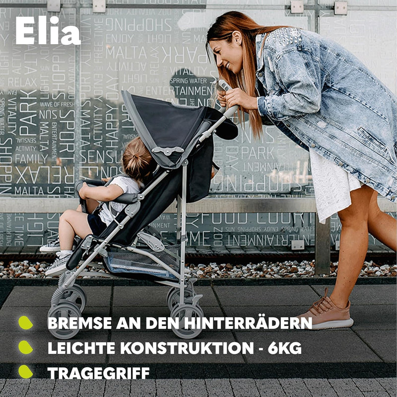 LIONELO Elia Buggy Klein Zusammenklappbar Kinderwagen Bis 15 Kg, Rücken Und Fussstützenverstellung H