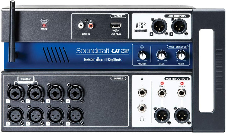 Soundcraft Ui12 Digitaler Mischer mit 12 Kanälen und Fernsteuerung, schwarz Kanal 12 12 Channel Schw