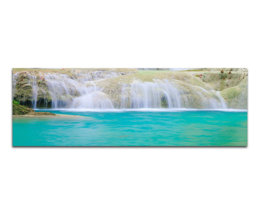 Paul Sinus Art Panoramabild auf Leinwand und Keilrahmen 150x50cm Thailand Nationalpark Wasserfall Na