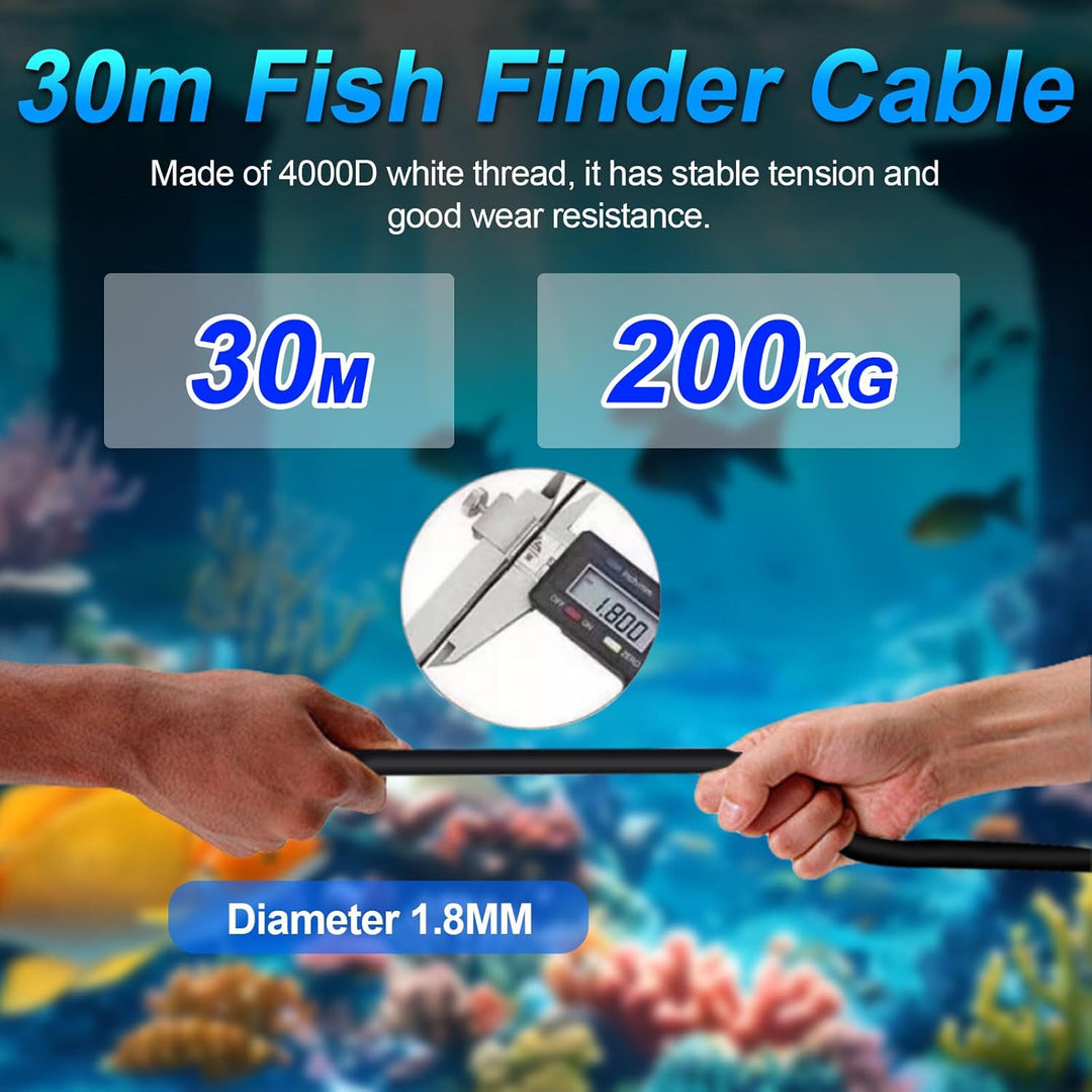 Unterwasserkamera Angeln,Kamera zum Angeln mit 30m Kabel,5" IPS-Display,IP68 Wasserdicht,220° HD Wei