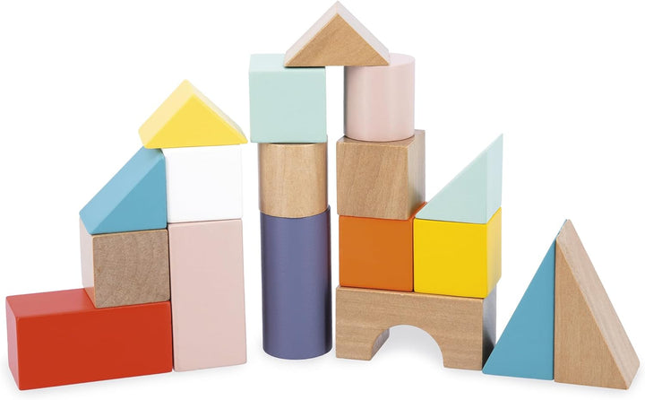 Janod – Lauflernwagen aus Holz für Babys und Kinder Ab 12 Monaten – 18 Holzteile inklusive + Formkas