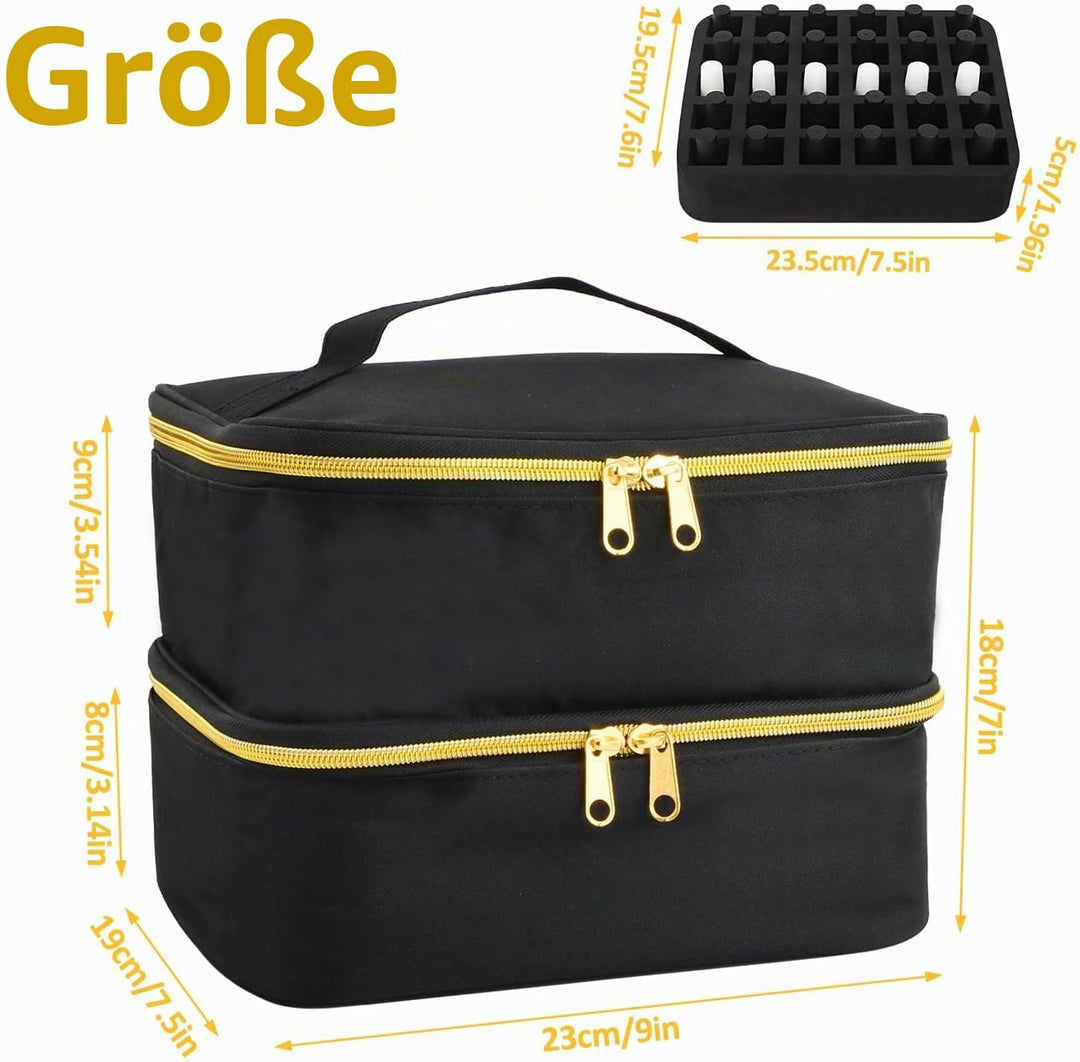 Doppelschicht Nagellack Tasche, Aufbewahrung Tasche, Wasserdicht Nagellack Organizer, Nylon Kosmetik
