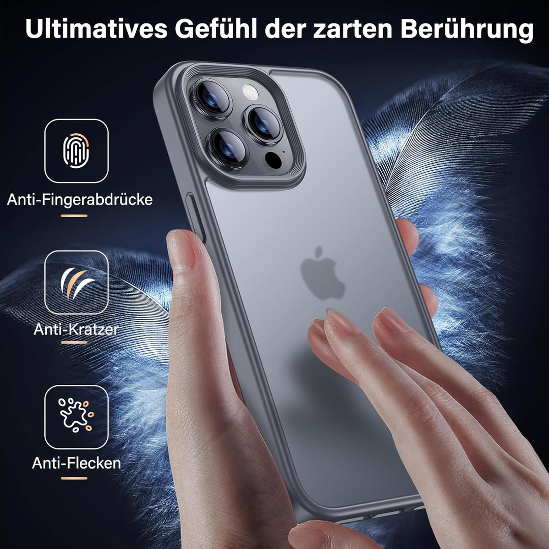 UniqueMe 5-in-1-Set für iPhone 15 Pro Hülle, [Nie Vergilbung] Handyhülle für iPhone 15 Pro Case Rund