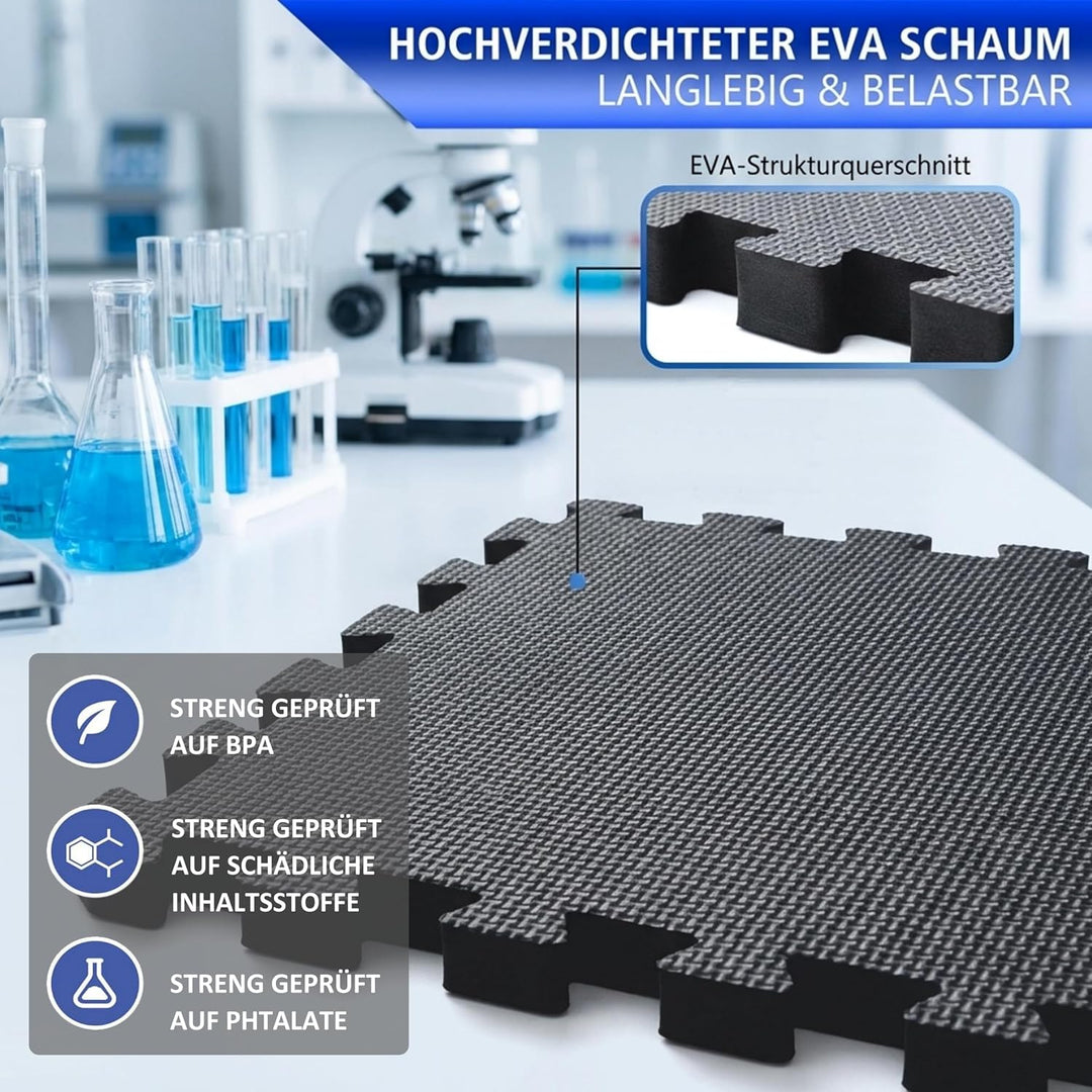 Eva Puzzlematte 2,5cm extra dick – 150% mehr Schutz – Fitnessmatte Bodenschutzmatte rutschfest – 32x