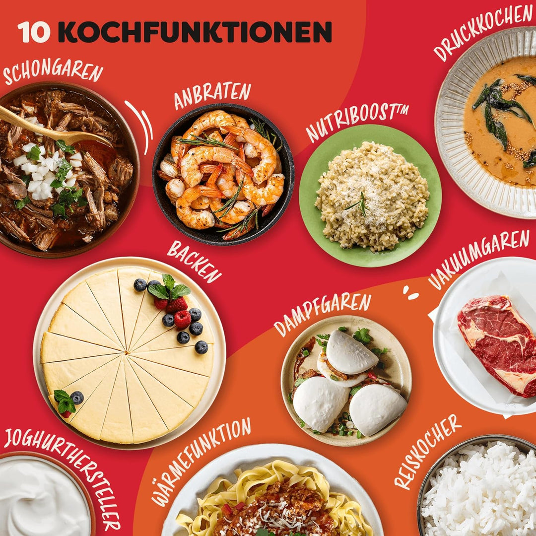 Instant Pot Pro 10-in-1-Multikocher 5,7 l – Weiss, Schnellkochtopf, Schongarer, Reiskocher, Sauteuse