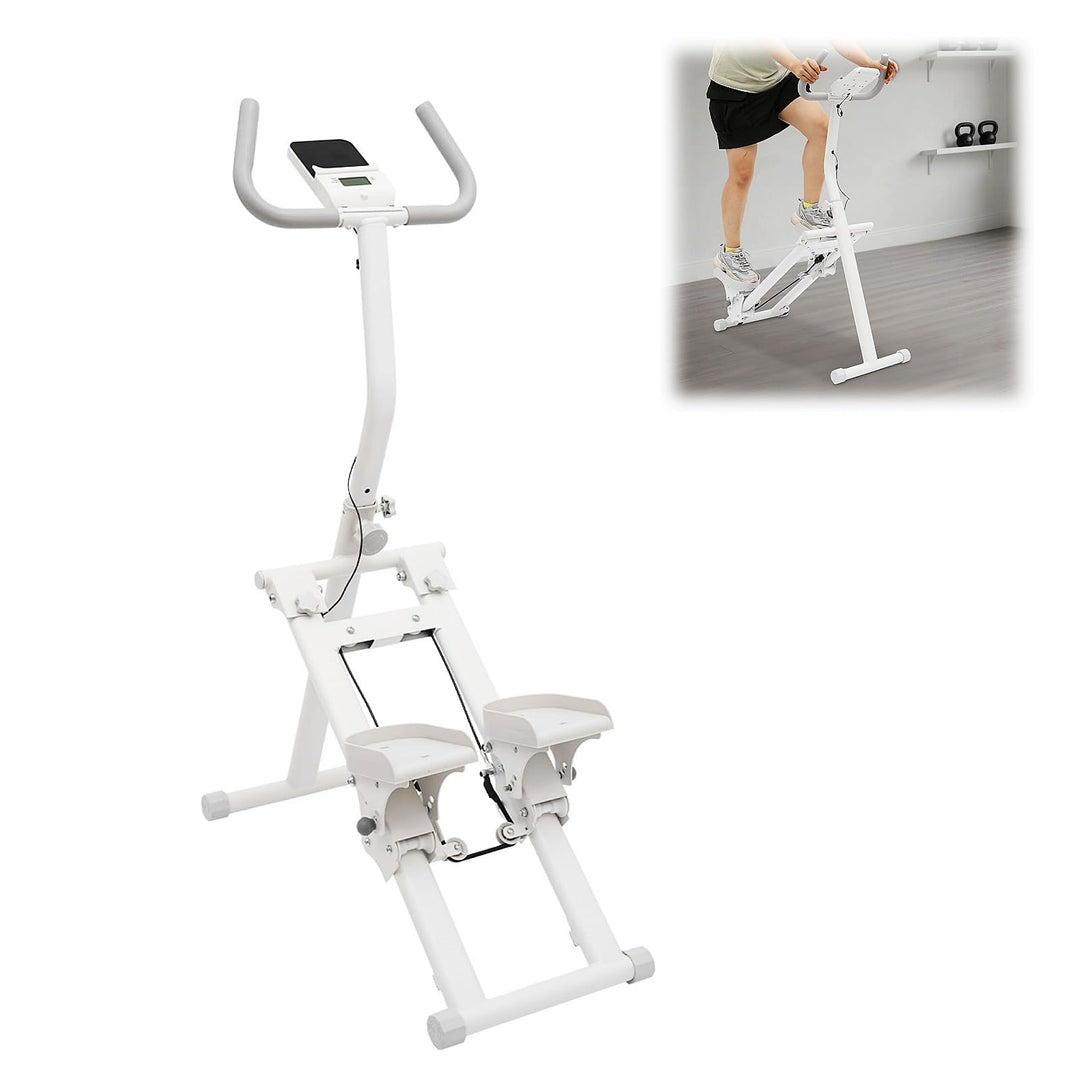 Treppensteiger Fitnessgerät Klappbar Treppenstepper mit 3 Widerstandsstufen, LCD Display, Handyhalte