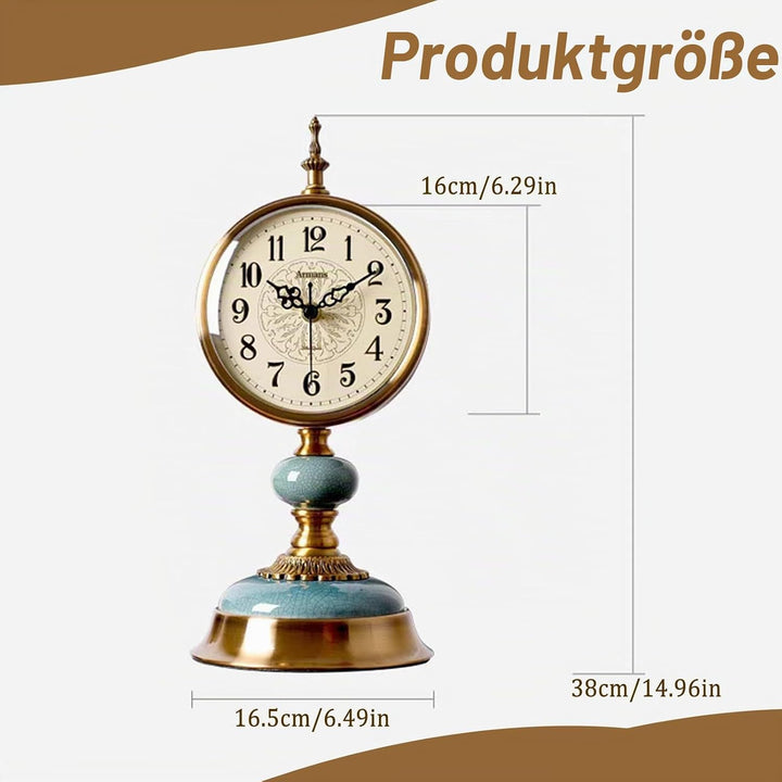 Vintage Tischuhr, Vintage Messing Standuhr, Antike Metall Schreibtischuhr batteriebetrieben, Antike