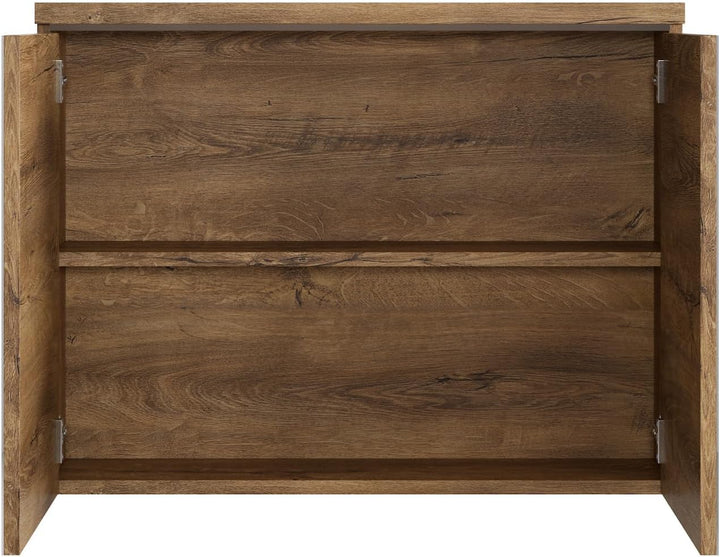 Spiegelschrank Paso 80cm Eiche Braun - Schrank Spiegelschrank Spiegel Badezimmer Badmöbel Set Hänges