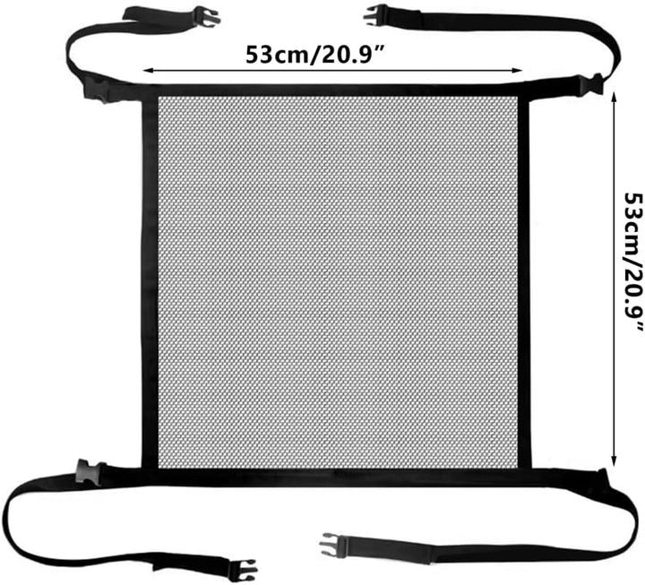 DONGKER Auto-Netz für Hunde, Verstellbar Rücksitz Sicherheitsnetz, 53x53 cm, Haustier Trenngitter zu