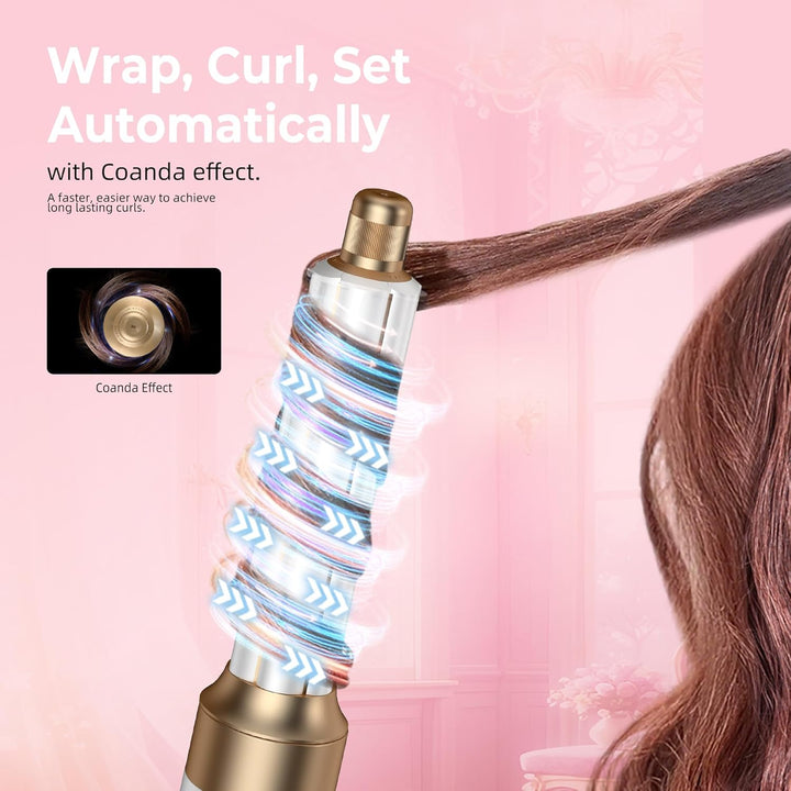 Atopskins Airbrush Haarstyler 6 in 1 Hair Styler Air Styler set mit 1000W Rundbürste, Warmluftbürste