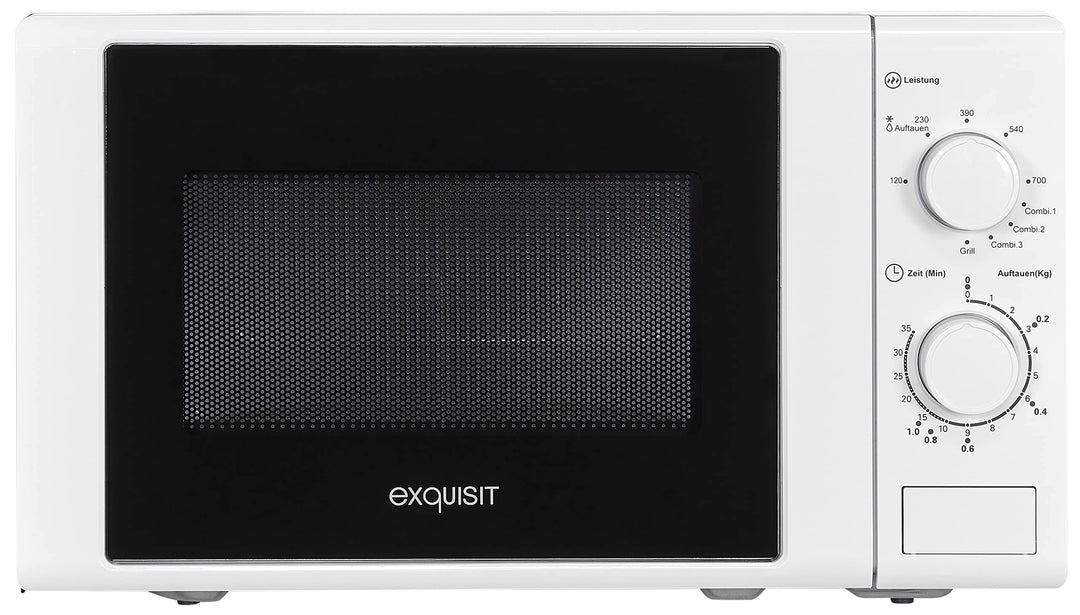Exquisit® Mikrowelle 700 W, Grill mit 1000 W, 20 Liter, Drehteller 25,5 cm, modernes Design, lackier