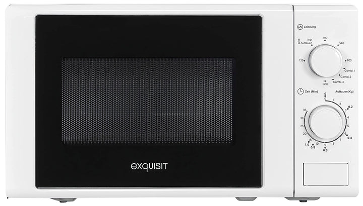 Exquisit® Mikrowelle 700 W, Grill mit 1000 W, 20 Liter, Drehteller 25,5 cm, modernes Design, lackier